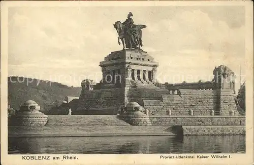 Koblenz Rhein Deutsches Eck Provinzialdenkmal Kaiser Wilhelm Reiterstandbild Mosel Kat. Koblenz