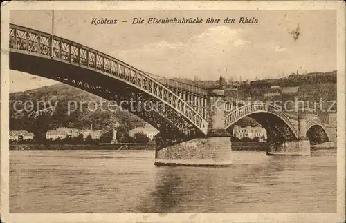 Koblenz Rhein Eisenbahnbruecke Kat. Koblenz