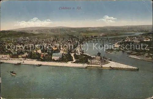 Koblenz Rhein Deutsches Eck Kaiser Wilhelm Denkmal Moselmuendung Feldpost Kat. Koblenz