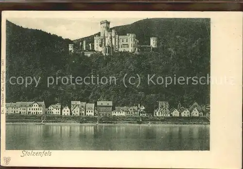 Stolzenfels Schloss Blick vom Rhein Kat. Koblenz