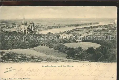 Koenigswinter Schloss Drachenburg mit Blick auf den Rhein Kat. Koenigswinter