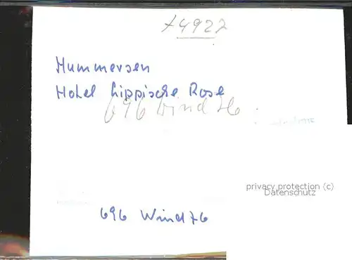 Hummersen Hotel Lippische Rose Reception Kat. Luegde