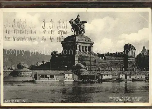 Koblenz Rhein Deutsches Eck Kaiser Wilhelm Denkmal Reiterstandbild Mosel Kat. Koblenz