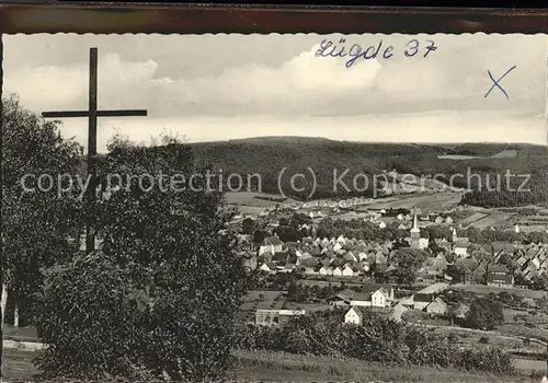 Luegde Blick vom Osterberg Kreuz Kat. Luegde