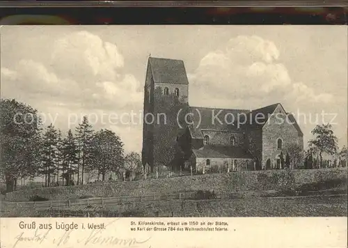 Luegde St. Kilianskirche erbaut um 1150 Karl der Grosse Bahnpost Kat. Luegde
