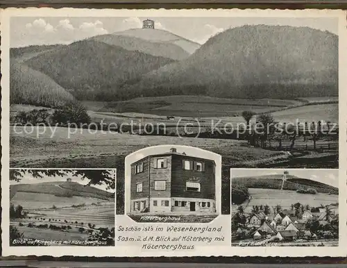 Koeterberg Berggaststaette Koeterberghaus Panorama Weserbergland Kat. Luegde