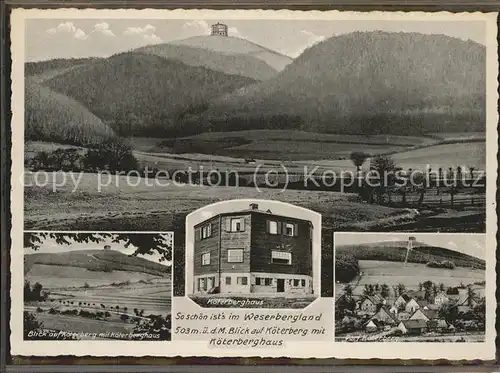 Koeterberg Berggaststaette Koeterberghaus Panorama Weserbergland Kat. Luegde