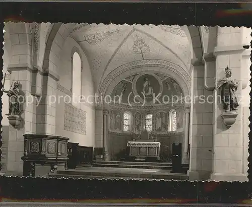 Luegde Inneres der Kilianskirche Altar Heiligenfigur Fresken Kirchenmalerei Kat. Luegde