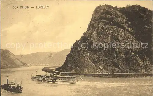 Loreley Lorelei Rhein Schiffe Feldpost Kat. Sankt Goarshausen
