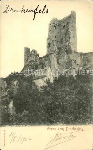 Drachenfels Ruine Drachenfels Kat. Koenigswinter