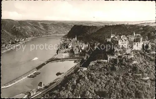 St Goar am Rhein mit Burg Rheinfels Kat. Sankt Goar