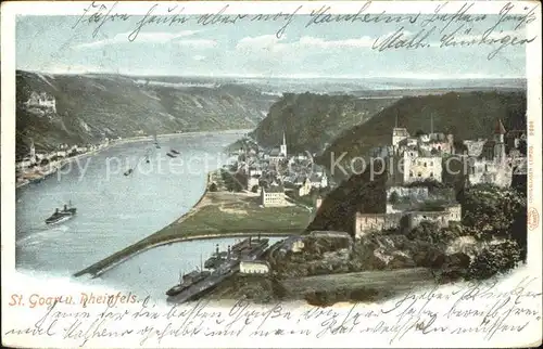 St Goar Panorama mit Burg Rheinfels Kat. Sankt Goar