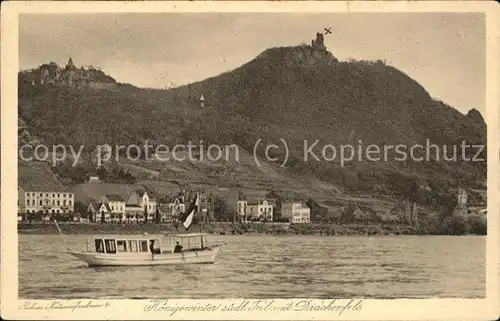 Koenigswinter suedl Teil mit Drachenfels Kat. Koenigswinter