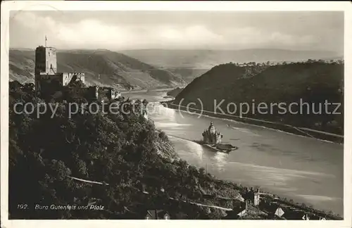 Caub Burg Gutenfels und Pfalz Kat. Kaub