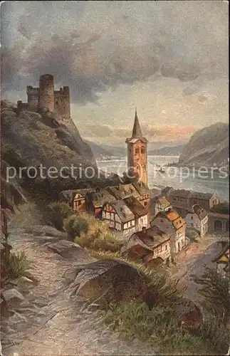 Wellmich Burg Maus Kuenstlerkarte Kat. Sankt Goarshausen