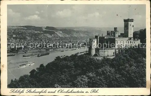 Oberlahnstein mit Schloss Stolzenfels Kat. Lahnstein