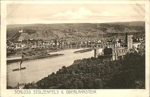 Oberlahnstein mit Schloss Stolzenfels Kat. Lahnstein