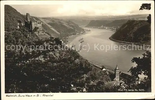 Wellmich Burg Maus Rheintal Kat. Sankt Goarshausen