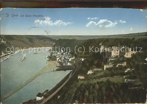 St Goar Panorama mit Ruine Rheinfels Feldpost Kat. Sankt Goar