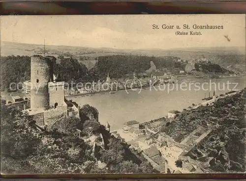 St Goar mit Burg Katz und St Goarshausen Kat. Sankt Goar