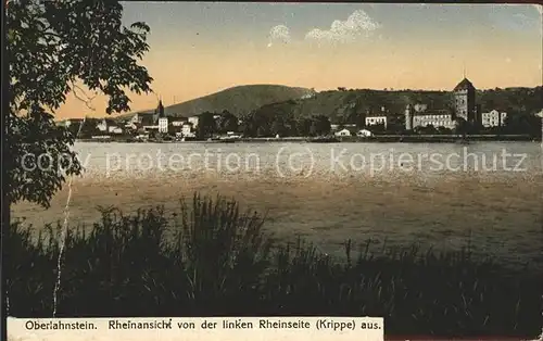 Oberlahnstein Rheinansicht linke Rheinseite Kat. Lahnstein