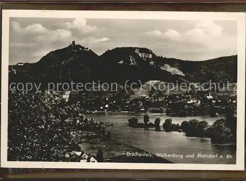 Koenigswinter Drachenfels Wolkenburg und Rhoendorf Kat. Koenigswinter