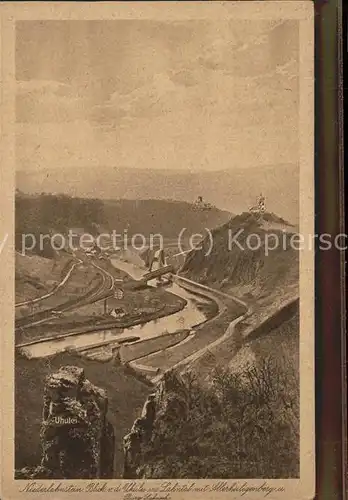 Niederlahnstein Blick von der Uhulei ins Lahntal mit Allerheiligenberg Kat. Lahnstein