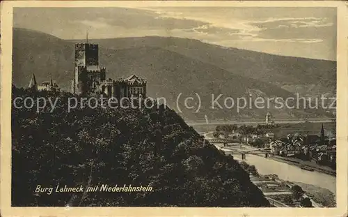 Niederlahnstein mit Burg Lahneck Kat. Lahnstein