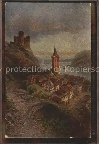 Wellmich Burg Maus Kuenstlerkarte Kat. Sankt Goarshausen