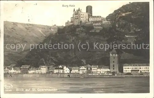 St Goarshausen mit Burg Katz Kat. Sankt Goarshausen