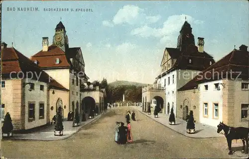 Bad Nauheim Badehaeuser und Sprudel Feldpost Kat. Bad Nauheim