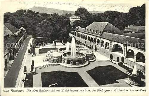 Bad Nauheim Die drei Sprudel mit Badehaeusern und Park Kat. Bad Nauheim