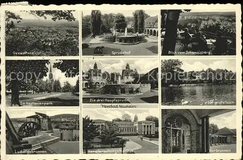 Bad Nauheim Gesamtansicht Sprudelhof Kastanienpark Drei Hauptsprudel Grosser Teich Ludwigsbrunnen Herzforschungs Institut Kurbrunnen Kat. Bad Nauheim