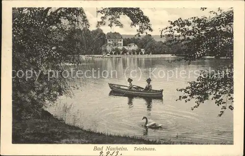 Bad Nauheim Grosser Teich und Teichhaus Kat. Bad Nauheim