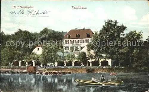 Bad Nauheim Grosser Teich mit Teichhaus Kat. Bad Nauheim