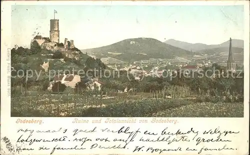 Bad Godesberg Panorama mit Ruine Godesburg  Kat. Bonn