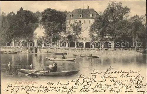 Bad Nauheim Grosser Teich mit Teichhaus Kat. Bad Nauheim