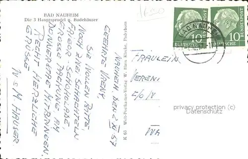 Bad Nauheim Drei Hauptsprudel und Badehaeuser Kat. Bad Nauheim