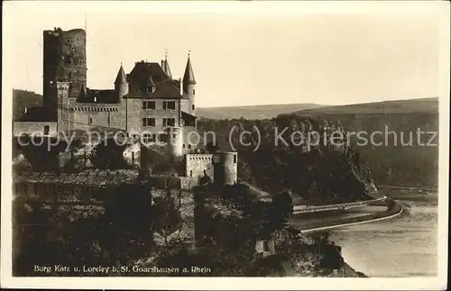 St Goarshausen Burg Katz und Loreley Kat. Sankt Goarshausen