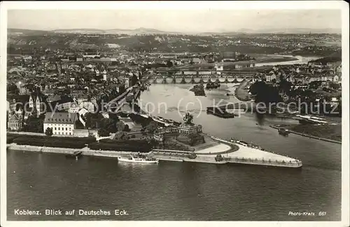 Koblenz Rhein Panorama Deutsches Eck Kat. Koblenz