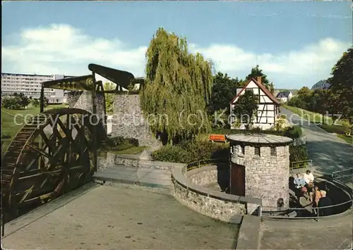 Bad Nauheim Hess Staatsbad am Ludwigsbrunnen Wasserrad Kat. Bad Nauheim