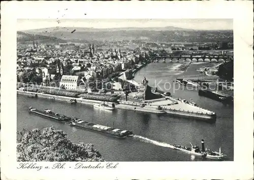 Koblenz Rhein Deutsches Eck Panorama Kat. Koblenz
