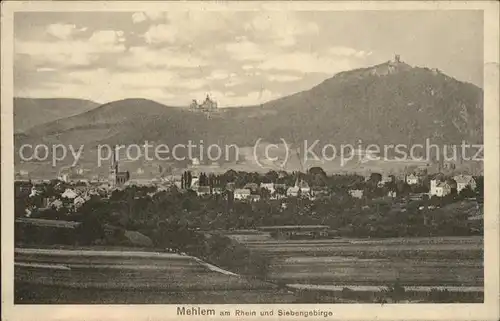 Mehlem Bonn mit Siebengebirge Feldpost Kat. Bonn