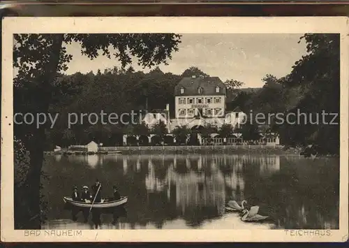 Bad Nauheim Gr Teich mit Teichhaus Kat. Bad Nauheim