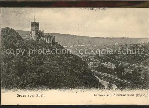 Niederlahnstein mit Burg Lahneck Kat. Lahnstein