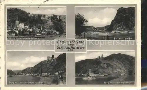 St Goarshausen Loreley Burg Katz St Goar mit Burg Maus und Wellmich Kat. Sankt Goarshausen