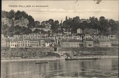 Pallien Mosel Panorama mit Schneidershof Kat. Trier