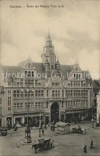 Aachen Markt Neubau Tietz AG Pferdewagen Kat. Aachen