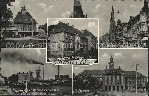 Herne Westfalen Bahnhof Zeche Friedrich des Grossen Rathaus Schloss Struenkede / Herne /Herne Stadtkreis