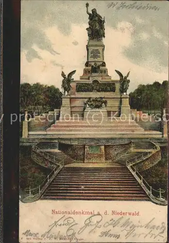 Niederwalddenkmal Nationaldenkmal Reliefkarte Kat. Ruedesheim am Rhein